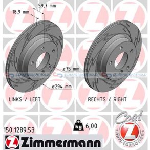 Bremseskive Bagaksel|Ø-294mm ZIMMERMANN