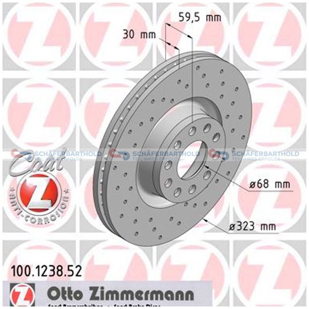 BremseskiveSport foraksel|-323mm ZIMMERMANN