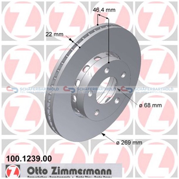 Bremseskive Bagaksel|-269mm ZIMMERMANN