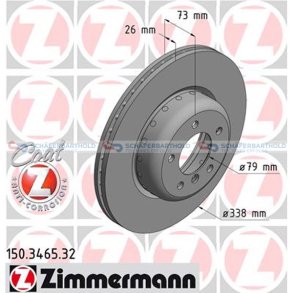 BremseskiveFormula F foraksel|Ø-338mm ZIMMERMANN