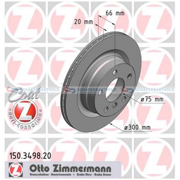 Bremseskive Bagaksel|-300mm ZIMMERMANN