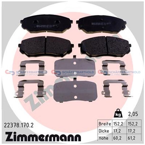 Bremseklodser 17mm|WVA:22378| ZIMMERMANN