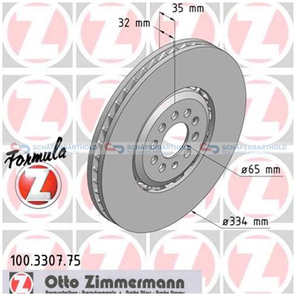 BremseskiveSport Formula Z foraksel venstre|-334m