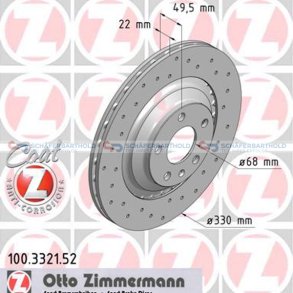 BremseskiveSport Bagaksel|Ø-330mm ZIMMERMANN