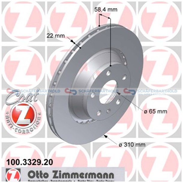 Bremseskive Bagaksel|-310mm ZIMMERMANN