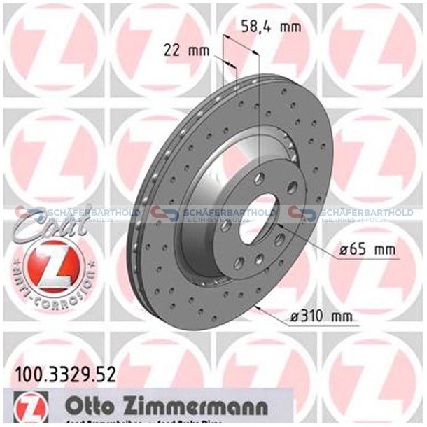 BremseskiveSport Bagaksel|-310mm ZIMMERMANN