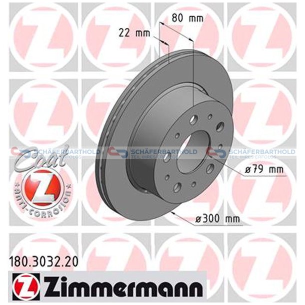 Bremseskive Bagaksel|-300mm ZIMMERMANN