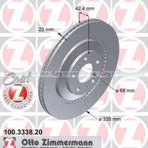 Bremseskive Bagaksel|Ø-335mm ZIMMERMANN