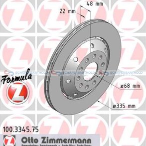 BremseskiveSport Formula Z Bagaksel venstre|Ø-335 