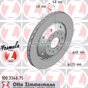 BremseskiveSport Formula Z Bagaksel højre|Ø-335 