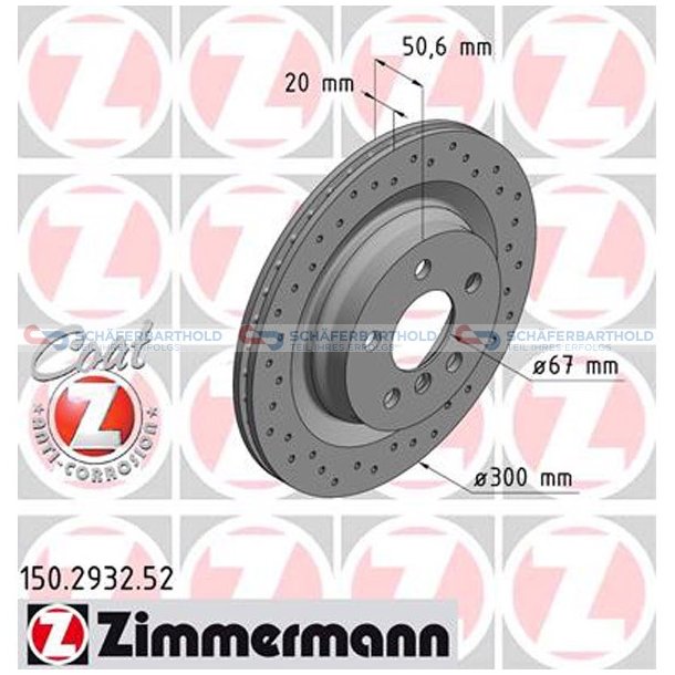 BremseskiveSport Bagaksel|-300mm|60872 ZIMMERMANN