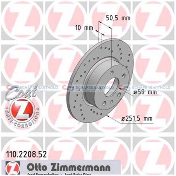 BremseskiveSport Bagaksel|-252mm ZIMMERMANN