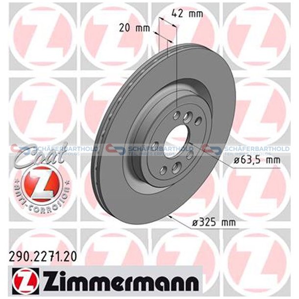 Bremseskive Bagaksel|-325mm ZIMMERMANN