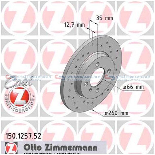 BremseskiveSport foraksel|-260mm ZIMMERMANN