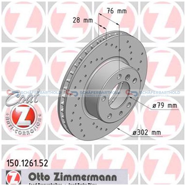 BremseskiveSport foraksel|-302mm ZIMMERMANN