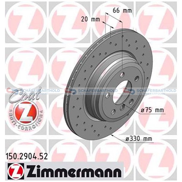 BremseskiveSport Bagaksel|-330mm ZIMMERMANN