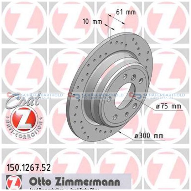 BremseskiveSport Bagaksel|-300mm ZIMMERMANN