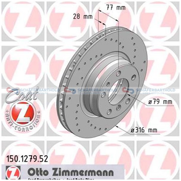 BremseskiveSport foraksel|-316mm ZIMMERMANN