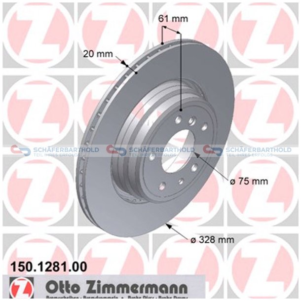 Bremseskive Bagaksel|-328mm ZIMMERMANN