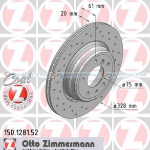 BremseskiveSport Bagaksel|Ø-328mm ZIMMERMANN