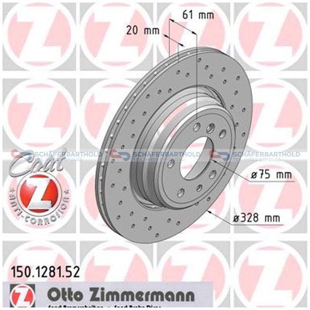 BremseskiveSport Bagaksel|-328mm ZIMMERMANN