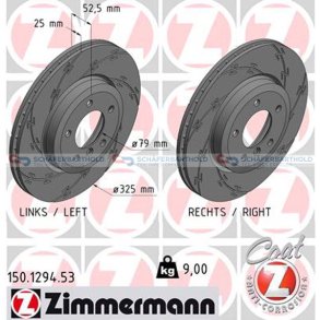 Bremseskive foraksel|Ø-325mm ZIMMERMANN