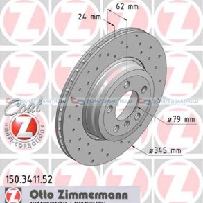 BremseskiveSport Bagaksel|Ø-345mm ZIMMERMANN