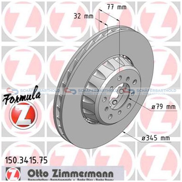 BremseskiveSport Formula Z foraksel venstre|-345m