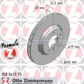 BremseskiveSport Formula Z foraksel venstre|Ø-315 