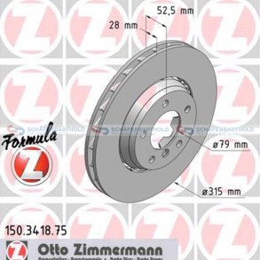 BremseskiveSport Formula Z foraksel højre|Ø-315 