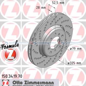 BremseskiveSport Formula Z foraksel venstre|Ø-325 