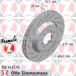 BremseskiveSport Formula Z foraksel venstre|Ø-345 