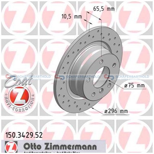 BremseskiveSport Bagaksel|-296mm ZIMMERMANN