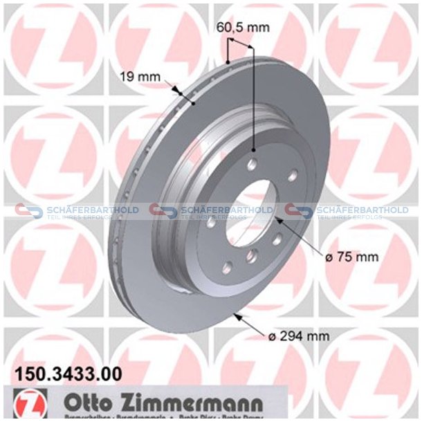 Bremseskive Bagaksel|-294mm ZIMMERMANN