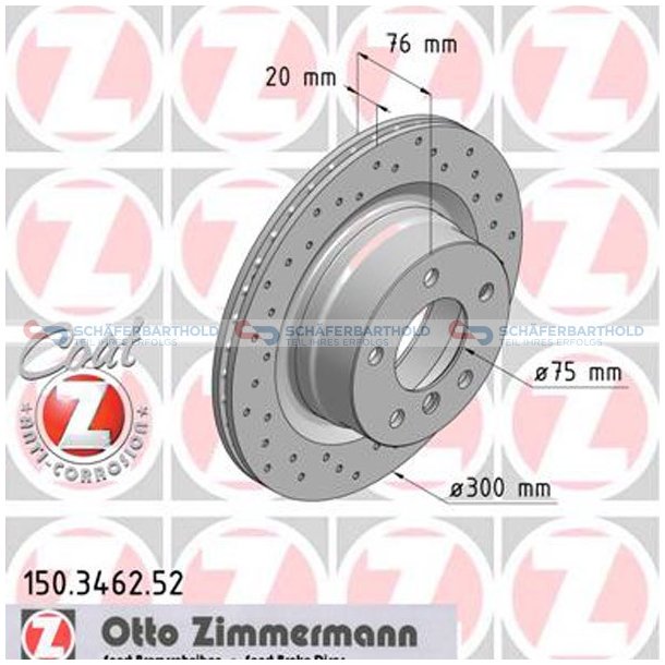 BremseskiveSport Bagaksel|-300mm ZIMMERMANN