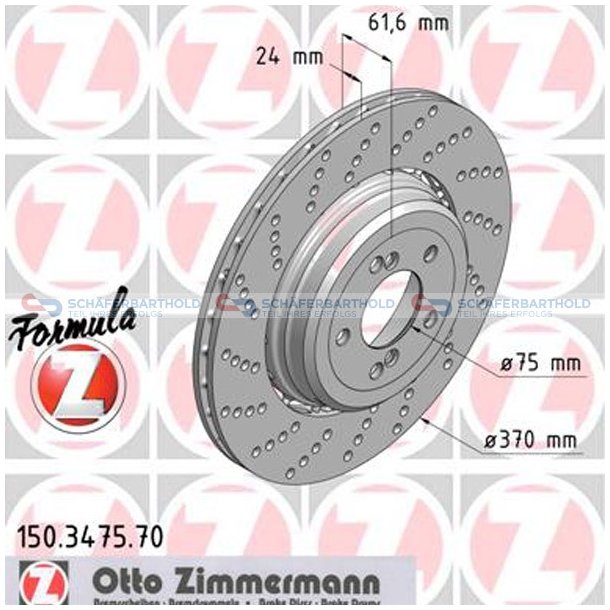  Bromsskiva Sport Formula Z axel v&auml;nster|-370mm