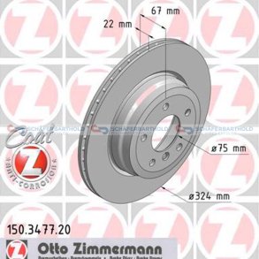 Bremseskive Bagaksel|Ø-324mm ZIMMERMANN