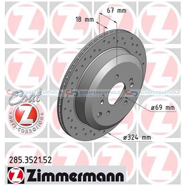 BremseskiveSport Bagaksel|-324mm ZIMMERMANN