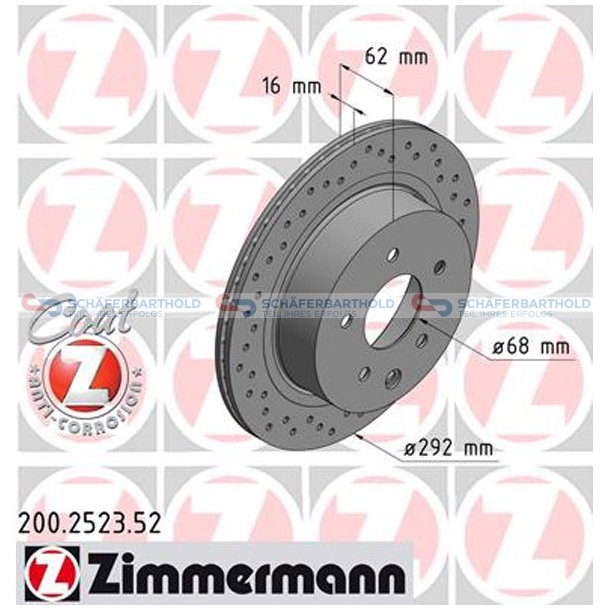 BremseskiveSport Bagaksel|-292mm ZIMMERMANN