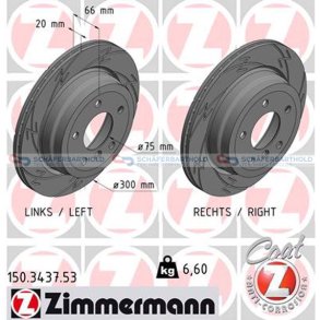 Bremseskive Bagaksel|Ø-300mm ZIMMERMANN