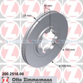 Bremseskive foraksel|Ø-300mm ZIMMERMANN