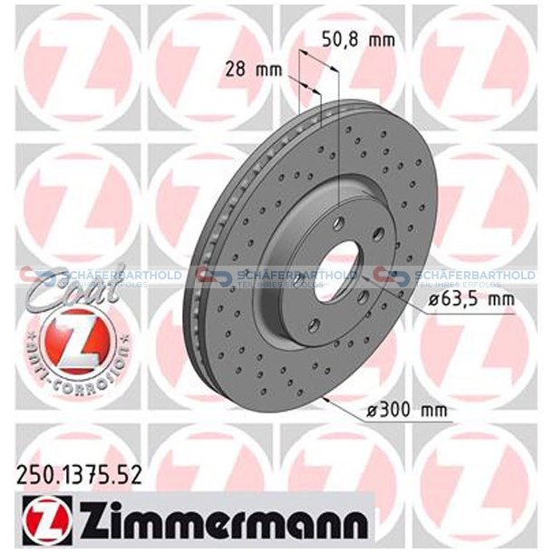 BremseskiveSport foraksel|-300mm|60872 ZIMMERMANN