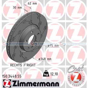 Bremseskive foraksel højre|Ø-348mm ZIMMERMANN