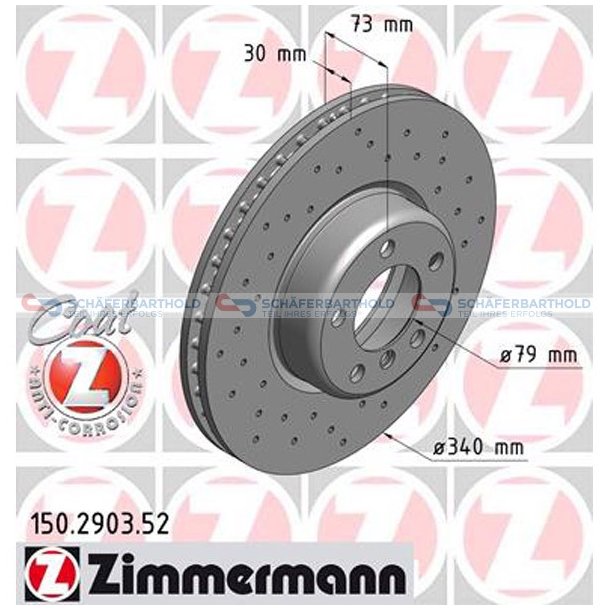 BremseskiveSport foraksel|-340mm ZIMMERMANN