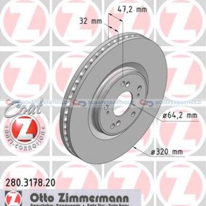 Bremseskive foraksel|Ø-320mm ZIMMERMANN