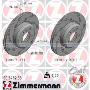 Bremseskive foraksel|Ø-330mm ZIMMERMANN
