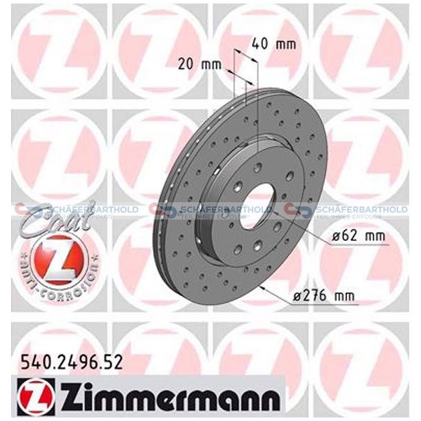 BremseskiveSport foraksel|-276mm ZIMMERMANN