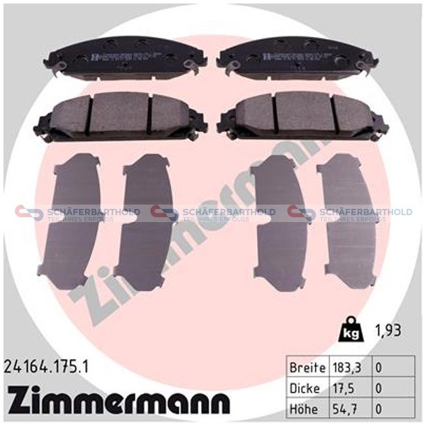 Bremseklodser 18mm|WVA:24164| ZIMMERMANN