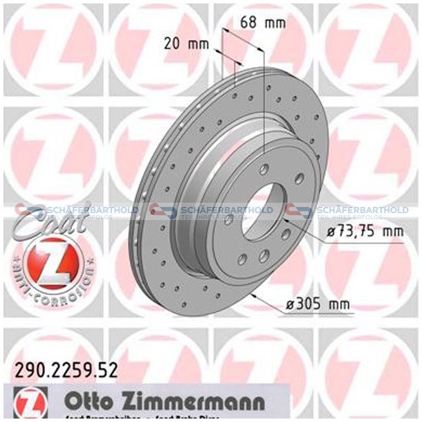 BremseskiveSport Bagaksel|-305mm ZIMMERMANN