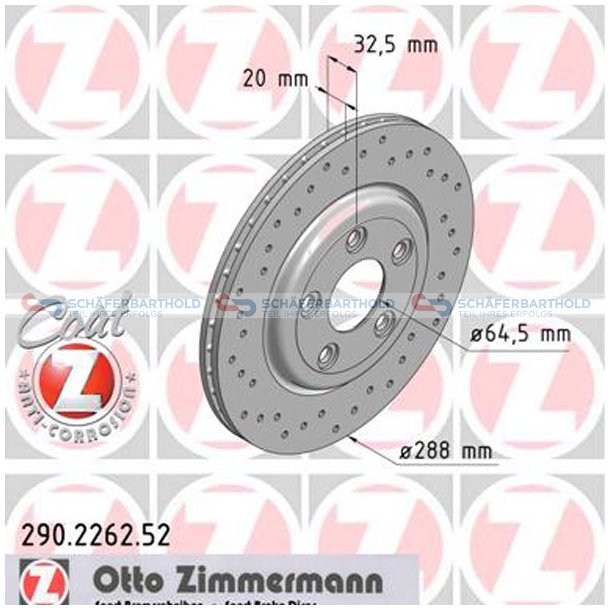 BremseskiveSport Bagaksel|-288mm ZIMMERMANN